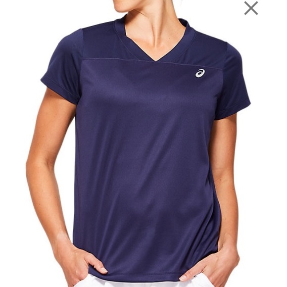 NWT ASICS Athletic Practice Short Sleeve Top Large Blue - Picture 11 of 12